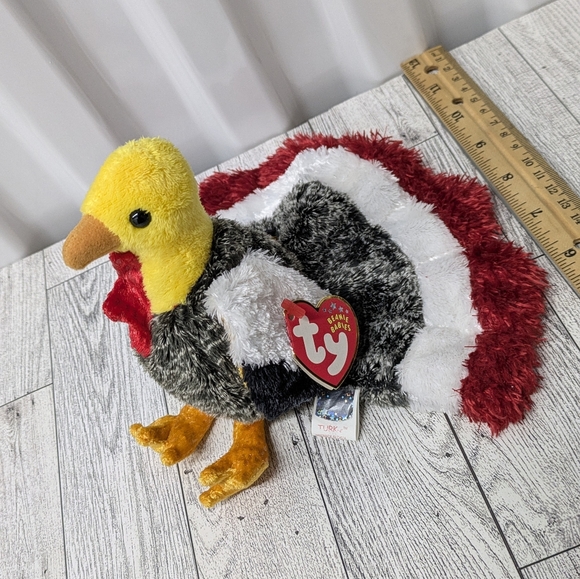 Ty Beanie Turkey with Yellow and Red Accents - Picture 4 of 6